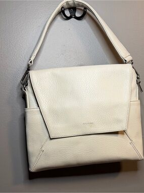 Matt & Nat Cream Textured Flap Shoulder Bag